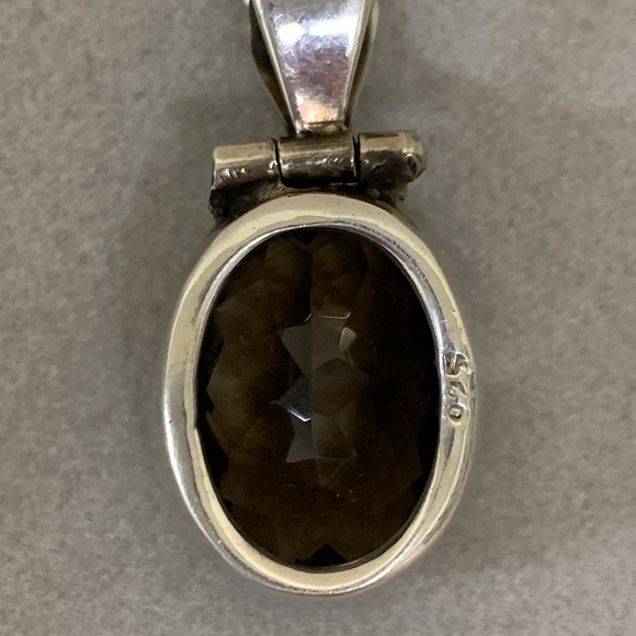 Large Smoky Quartz and Sterling Silver Pendant - Picture 7 of 7